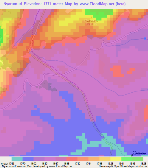 Nyarumuri,Burundi Elevation Map