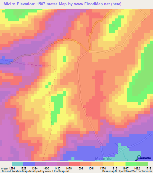 Miciro,Burundi Elevation Map