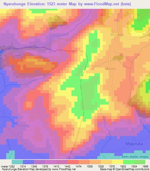 Nyaruhunge,Burundi Elevation Map