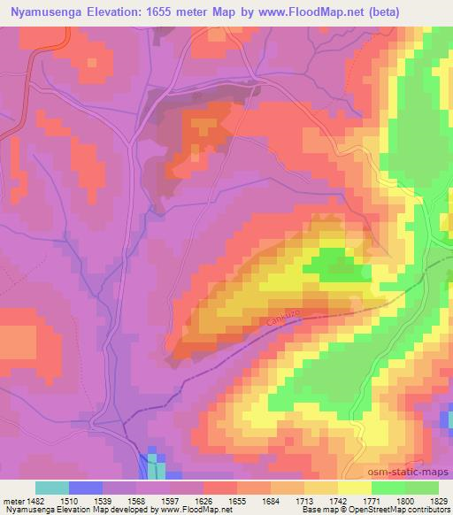 Nyamusenga,Burundi Elevation Map