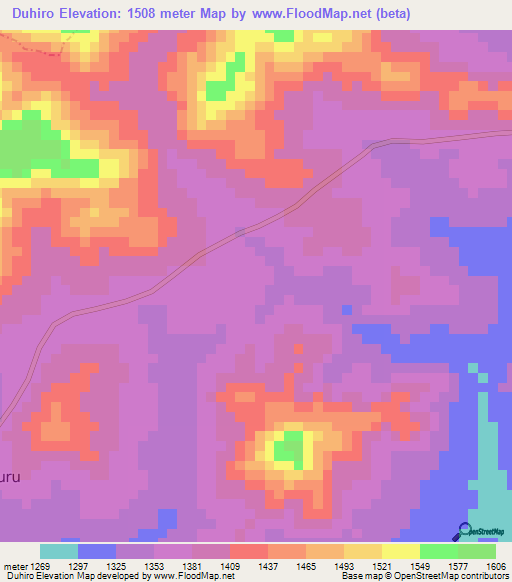 Duhiro,Burundi Elevation Map