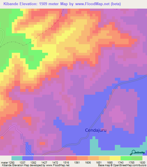 Kibande,Burundi Elevation Map