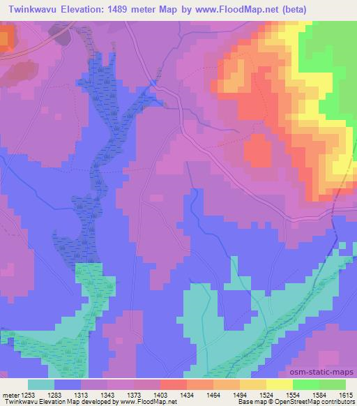 Twinkwavu,Burundi Elevation Map