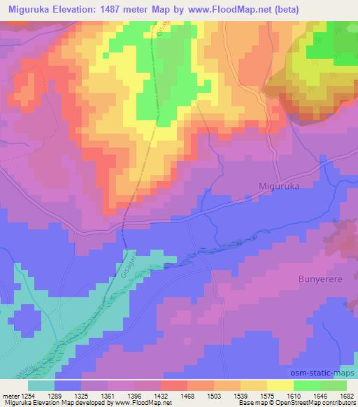 Miguruka,Burundi Elevation Map
