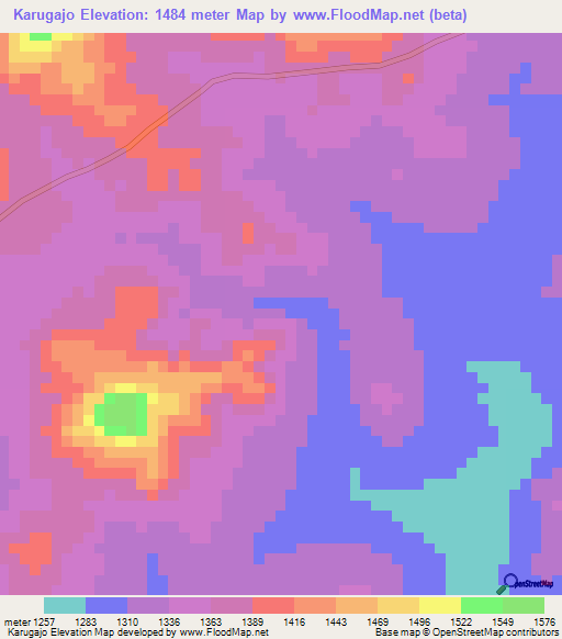 Karugajo,Burundi Elevation Map