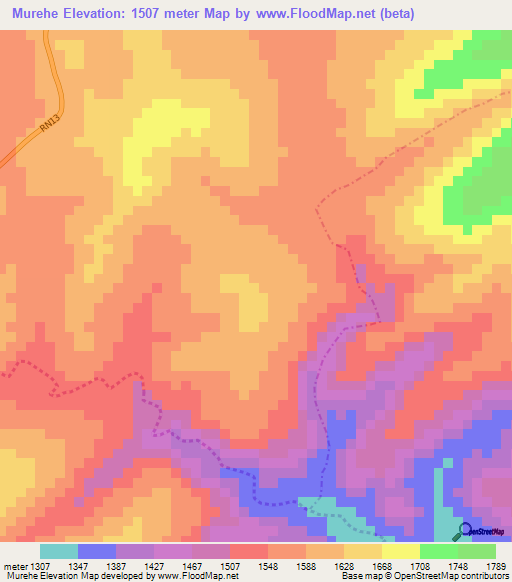 Murehe,Burundi Elevation Map