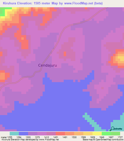 Kiruhura,Burundi Elevation Map