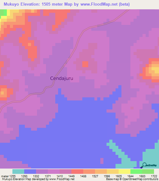 Mukuyo,Burundi Elevation Map