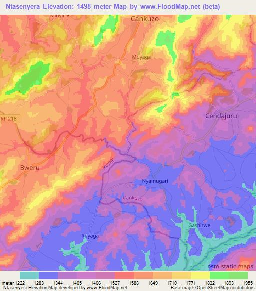 Ntasenyera,Burundi Elevation Map