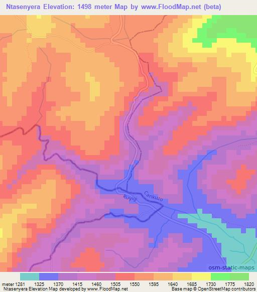Ntasenyera,Burundi Elevation Map