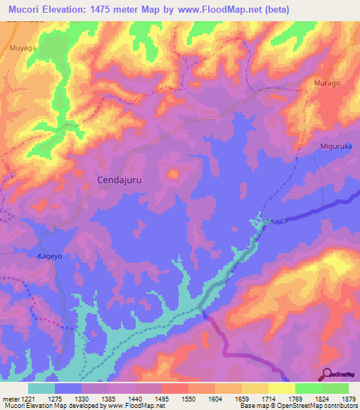 Mucori,Burundi Elevation Map