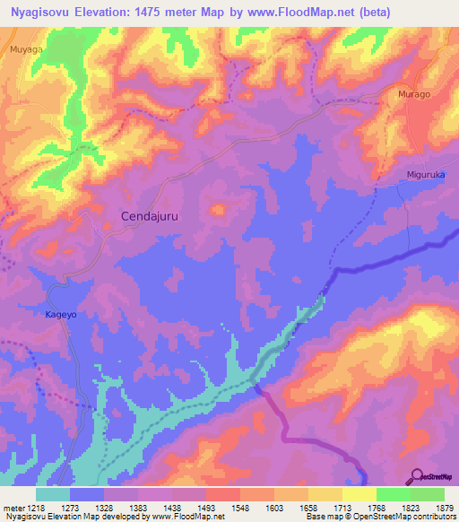 Nyagisovu,Burundi Elevation Map