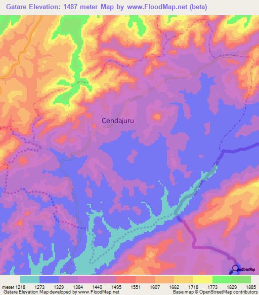 Gatare,Burundi Elevation Map