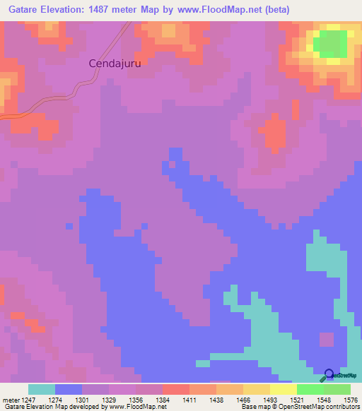 Gatare,Burundi Elevation Map