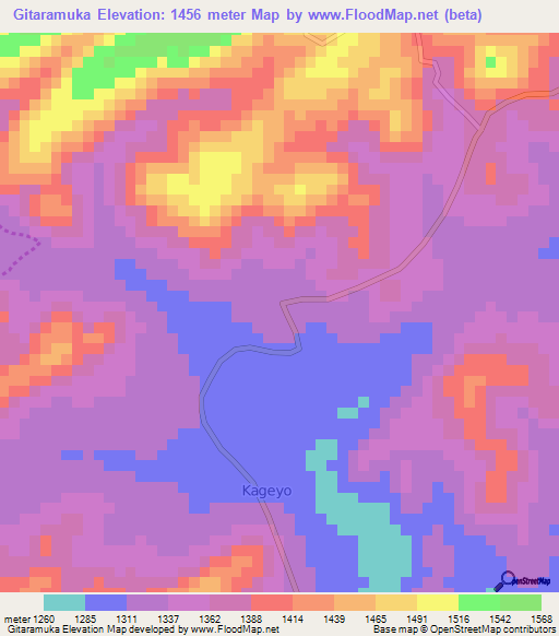 Gitaramuka,Burundi Elevation Map