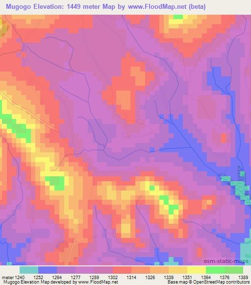 Mugogo,Burundi Elevation Map