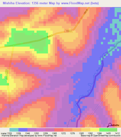 Mishiha,Burundi Elevation Map
