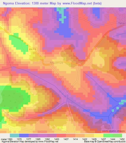 Ngoma,Burundi Elevation Map