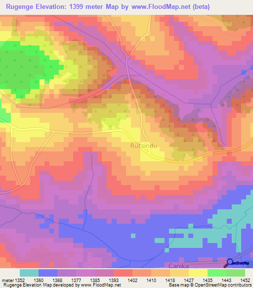 Rugenge,Burundi Elevation Map
