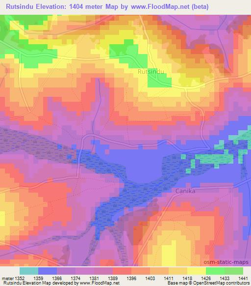Rutsindu,Burundi Elevation Map
