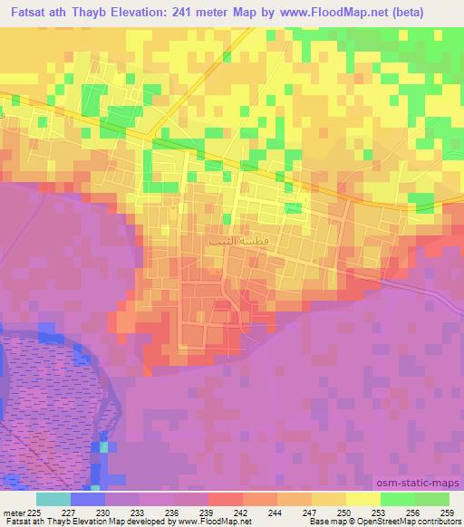 Fatsat ath Thayb,Syria Elevation Map