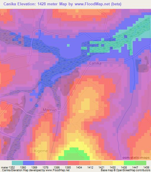 Canika,Burundi Elevation Map