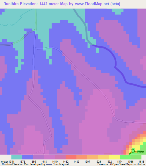 Runihira,Burundi Elevation Map