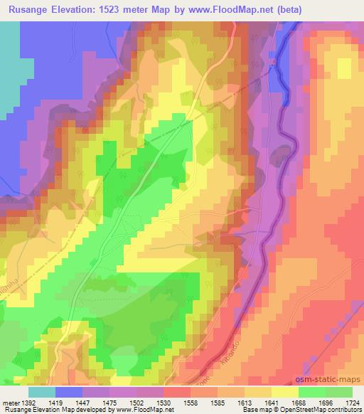 Rusange,Burundi Elevation Map