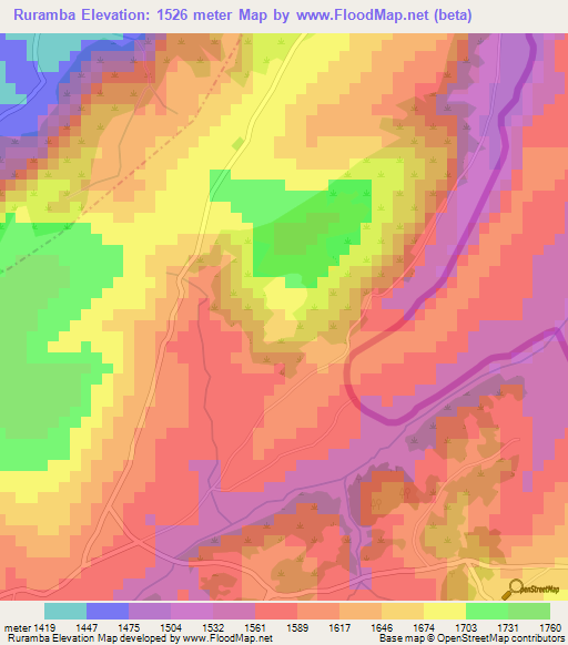 Ruramba,Burundi Elevation Map