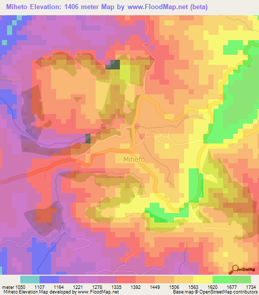 Miheto,Burundi Elevation Map