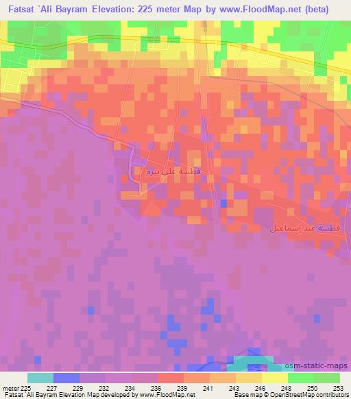 Fatsat `Ali Bayram,Syria Elevation Map