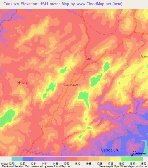 Cankuzo,Burundi Elevation Map