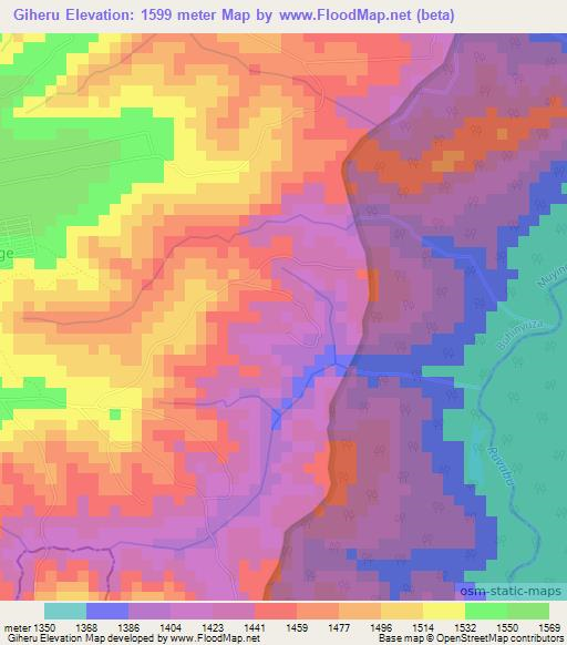 Giheru,Burundi Elevation Map