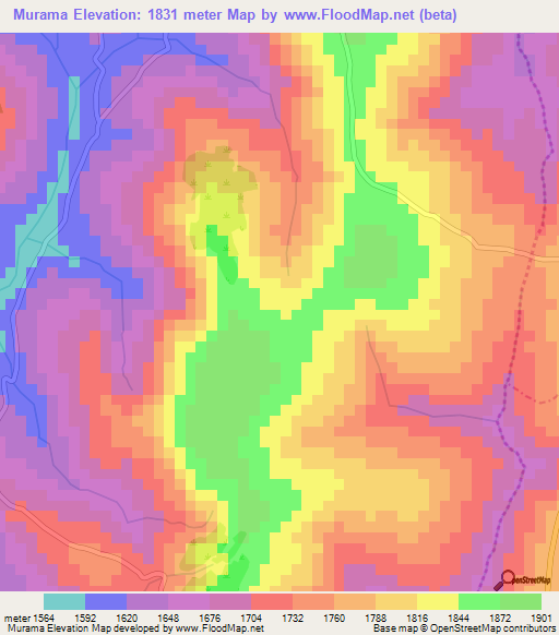 Murama,Burundi Elevation Map
