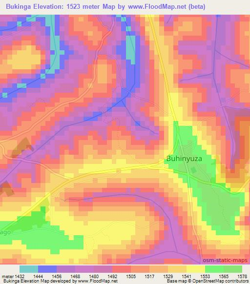 Bukinga,Burundi Elevation Map