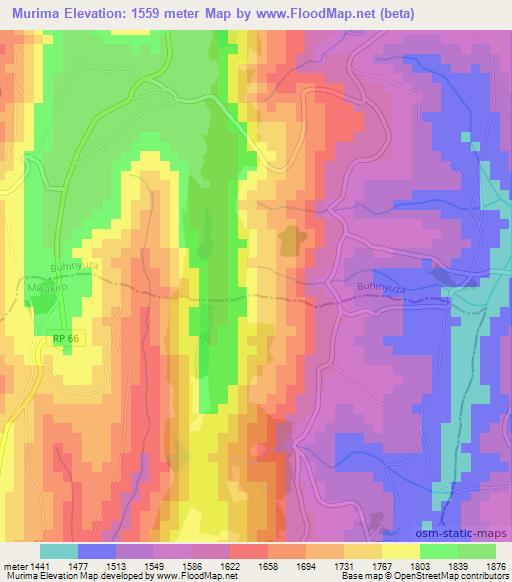 Murima,Burundi Elevation Map