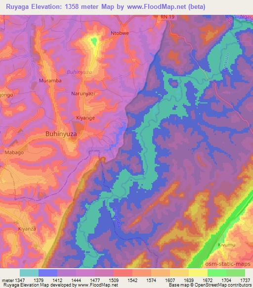 Ruyaga,Burundi Elevation Map