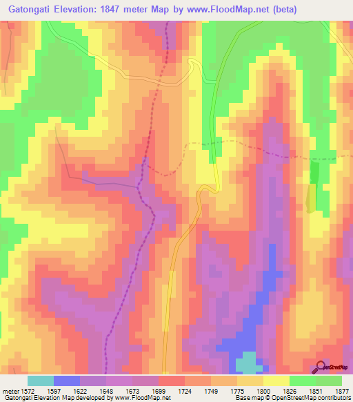 Gatongati,Burundi Elevation Map