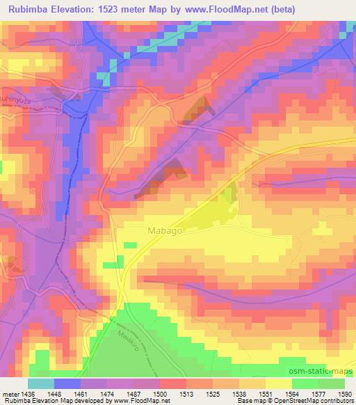 Rubimba,Burundi Elevation Map