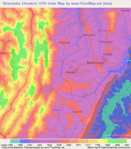Kiravumba,Burundi Elevation Map