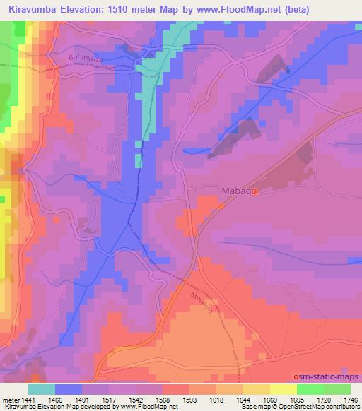Kiravumba,Burundi Elevation Map