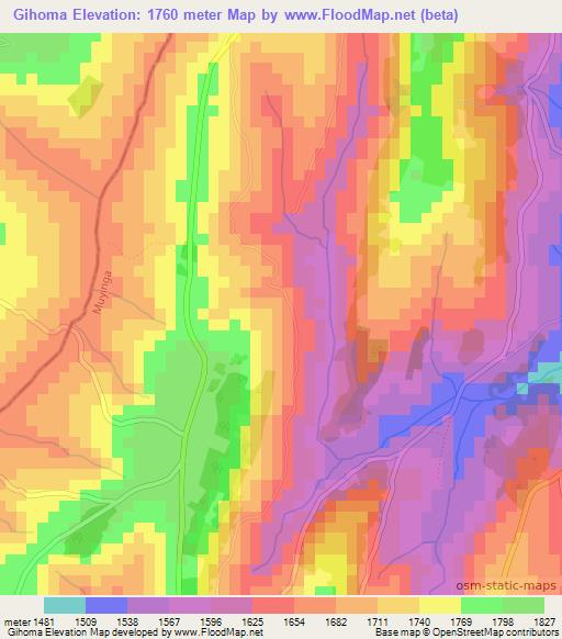 Gihoma,Burundi Elevation Map