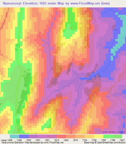 Nyarumonyi,Burundi Elevation Map