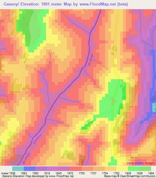 Gasenyi,Burundi Elevation Map
