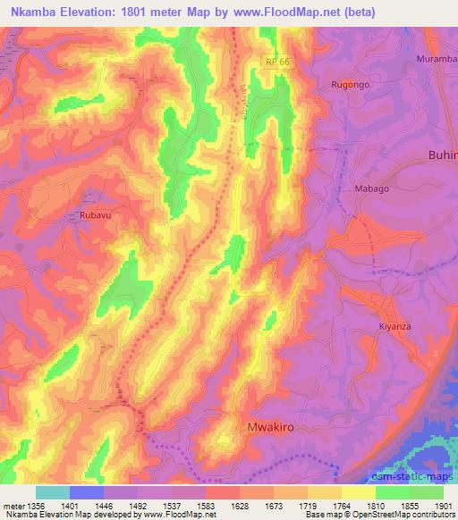Nkamba,Burundi Elevation Map