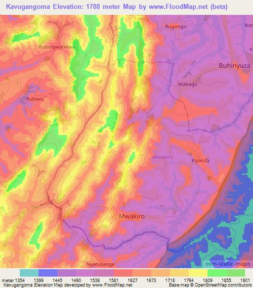Kavugangoma,Burundi Elevation Map