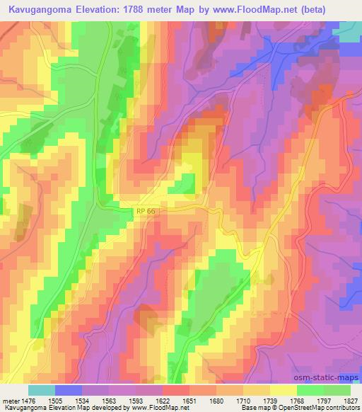 Kavugangoma,Burundi Elevation Map