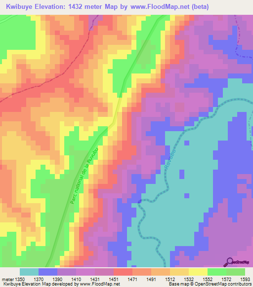 Kwibuye,Burundi Elevation Map