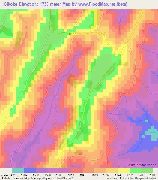 Gikobe,Burundi Elevation Map