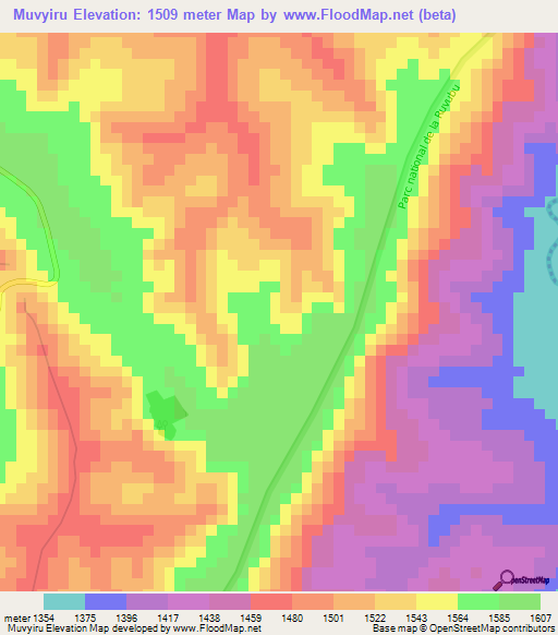 Muvyiru,Burundi Elevation Map